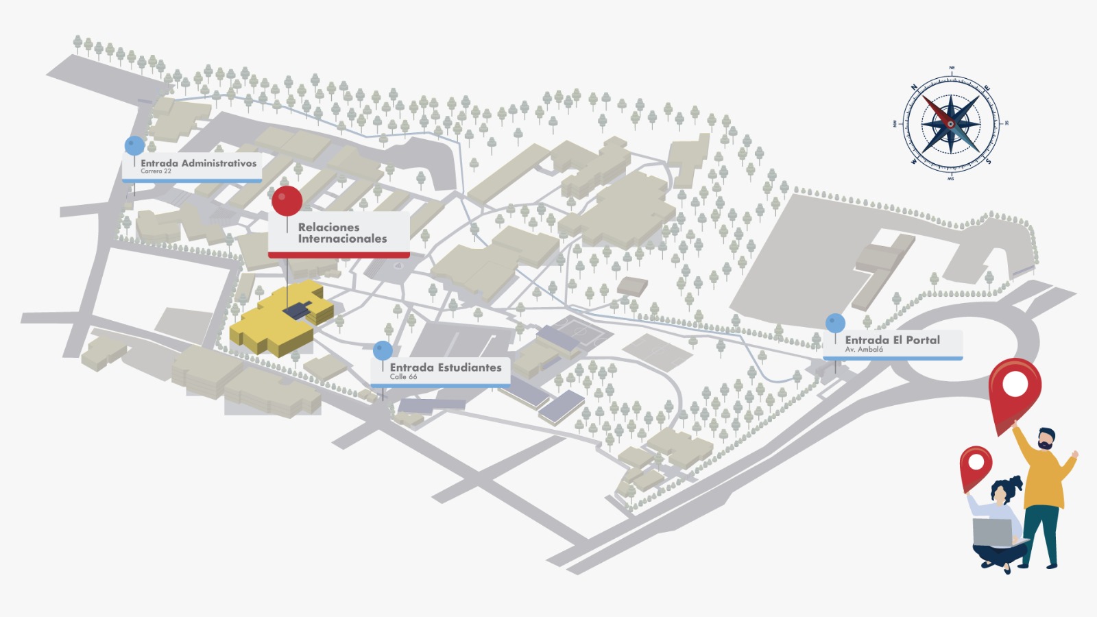 Mapa del campus Unibagué - ubicación IAESTE Colombia